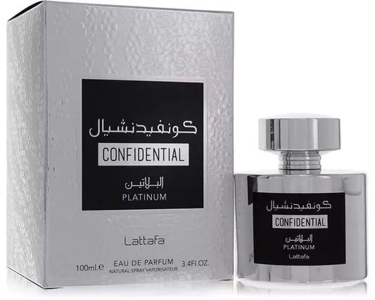 CONFIDENTIAL PLATINUM MEN 3.4 OZ. EDP BY LATTAFA